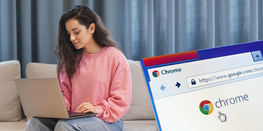 A Girl Browsing in Google Chrome browser