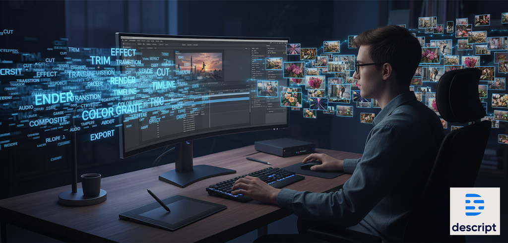 Edit videos by editing text easily with Descript. Discover intuitive, AI-powered video editing for creators. Save time and create stunning videos.